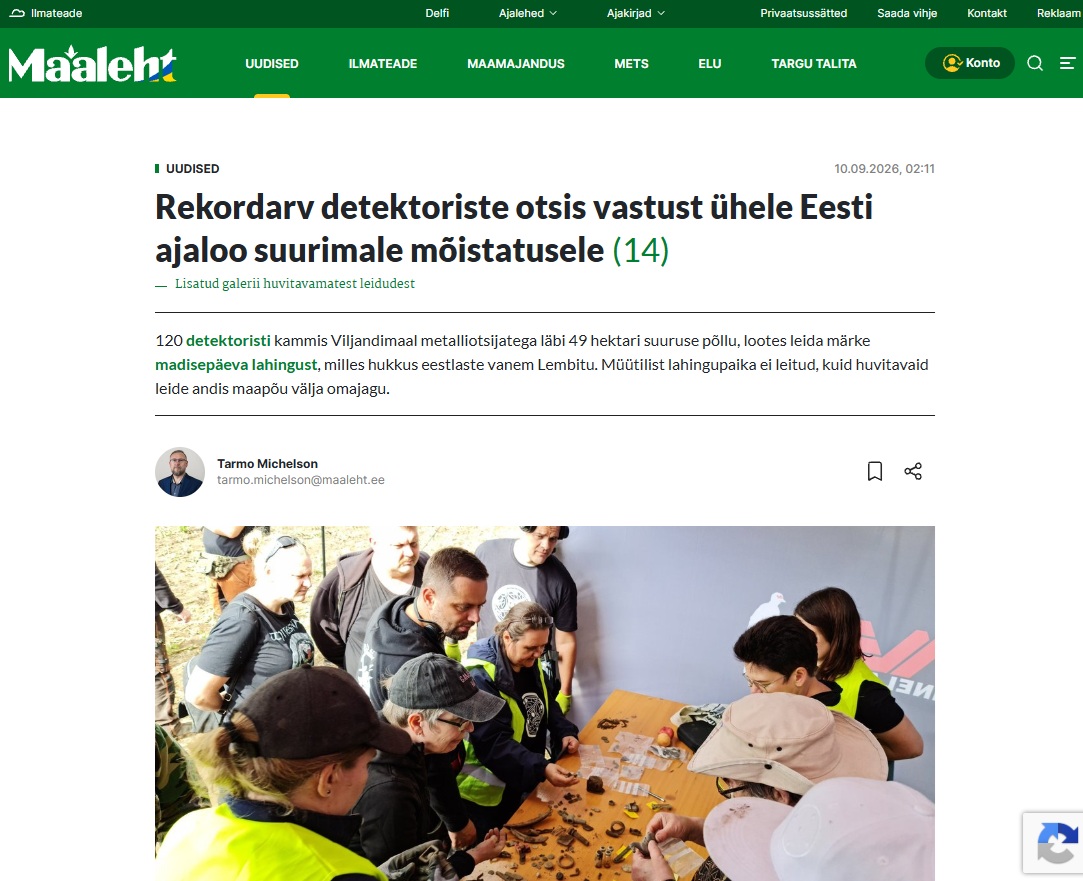Rekordarv detektoriste otsis vastust ühele Eesti ajaloo suurimale mõistatusele